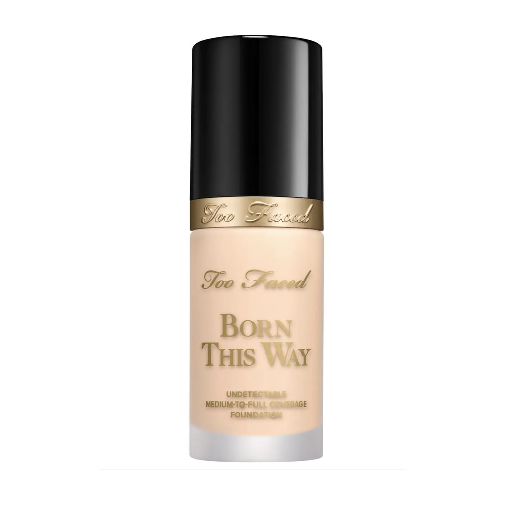 Base de maquillaje en frasco de vidrio con dosificador